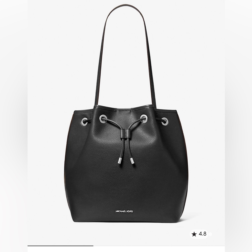 MichaelMichael Kors Black Avery Pebbled Leather Medium Bucket/Shoulder Bag NWT.